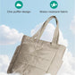 BAGSMART Tote Bag for Women, Lightweight Puffy Tote Bag with Compartments Shoulder Bag Handbag for Travel, Work, Gym,