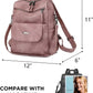 PU Leather Backpack Purse for Women Fashion Multipurpose Design Handbag Ladies Shoulder Bags Travel Backpack Pink