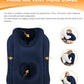 Sunany Travel Pillow, Inflatable Neck Pillow Used for Airplanes/Cars/Buses/Trains/Office Napping with Eye Mask/Earplugs (Blue)