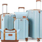 Luggage Set 3 Piece Luggage with PC+ABS Hardshell TSA Lock Spinner Wheels Carry on Lightweight Suitcase，YKK Zippers (Light Blue, 5 Piece Set (20/24/28/DB/TB))