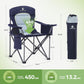 LET'S CAMP Oversized Folding Camping Chair Portable Outdoor Heavy Duty Padded Chairs Lawn Chair with Cup Holder, Storage Pocket and Cooler Bag, Supports 450LBS, for Camp, Travel, Picnic,2 Pack(Blue)