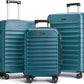 LIGHT FLIGHT Luggage Sets, 3 Piece Durable Suitcase Set with Spinner Wheels, 3 Pcs Hard Shell Lightweight Luggage with TSA Lock, Large Checked Travel Suitcases, 20/24/28 Inch,Teal Blue