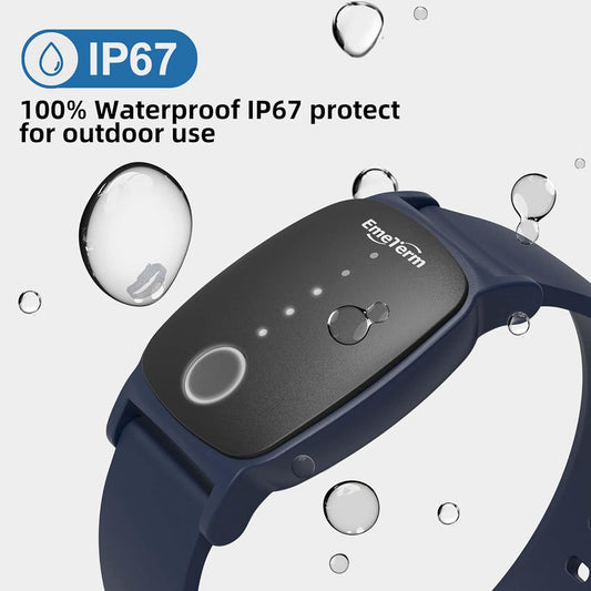 EmeTerm Explore FDA-Cleared Anti-Nausea Wristband IP67 Waterproof Morning Motion Travel Sickness Vomit Relief Rechargeable No Gel Drug Free Without Side Effects (2 Pack)