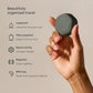 Cadence Travel Containers Basic Skincare Set - Magnetic Containers with Lids,Carry On Travel Essentials For Women/Men - 3 Small Capsules (0.56oz) - Cleanser, Moisturizer & Sun-Icon Labels - Charcoal