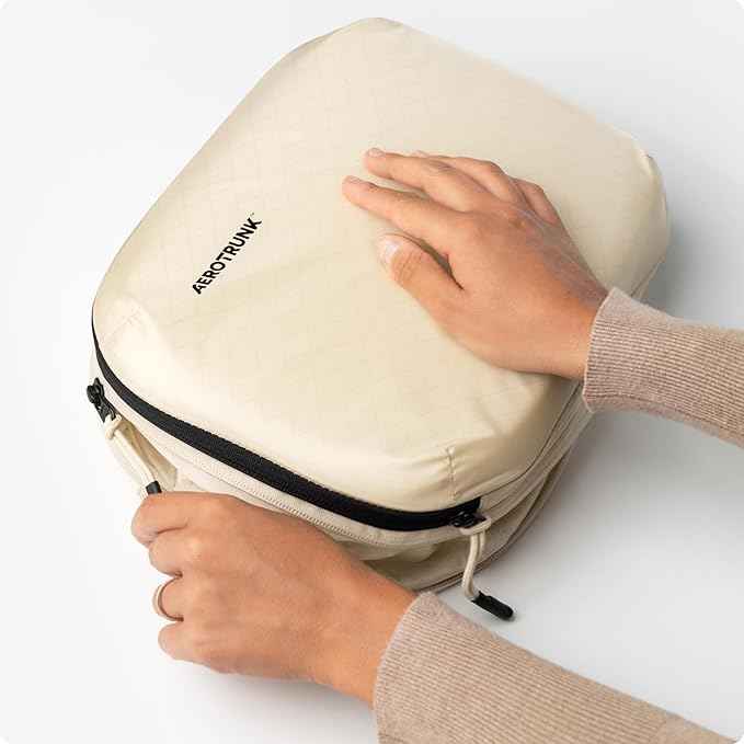Aerotrunk Ultralight Compression Packing Cubes - Lightweight Travel Organizers for Suitcases and Luggage (6-Pack, Beige)