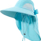 Womens Sun Hat UV Protection, Foldable Waterproof Wide Brim Bucket Hats with Neck Flap for Summer Beach Fishing Hiking