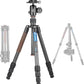 Carbon Fiber Lightweight Travel Tripod with 360° Ball Head, Removable Center Column, Folded Height 37cm, Weight 1.12kg, Maximum Load 8KG（LX-224CT+XB-32Q）