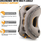 Inflatable Travel Pillow,Multifunction Travel Neck Pillow for Airplane to Avoid Neck and Shoulder Pain,Support Head,Neck,Used for Sleeping Rest, Airplane and Home Use,with Eye Mask, Earplugs,Gray