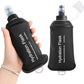 GYGYL Soft Flask, TPU Collapsible Soft Water Bottle for Hydration Pack, Running Vest, Leak-Proof Folding Water Bottle for Hiking Cycling Climbing Jogging-250ml Black, 2pcs