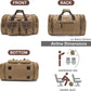 Wildroad 50L Travel Duffel Bag, Expandable Canvas Genuine Leather Duffle Bag Upgraded Overnight Weekender Carry on Bag - Roamly
