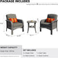 HOOOWOOO Patio Furniture Set,3 Pieces Outdoor Conversation Set,All Weather Wicker Bistro Set Yard Porch High Back Chairs Side Table,Black