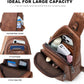 10L Crossbody Sling Bag for Women Men Anti Theft Cross Body Fanny Pack Belt Bag Purse Gifts for Women Faux Leather, Brown
