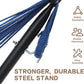 PNAEUT Double Hammocks with Stand for Outside, Portable Space Saving Heavy-Duty Steel Stand for Indoor Outdoor Patio with Carrying Bag, 450 lbs Capacity (Sky)