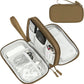 FYY Electronic Organizer, Travel Cable Organizer Bag Pouch Electronic Accessories Carry Case Portable Waterproof Double Layers All-in-One Storage Bag for Cable, Cord, Charger, Phone, Earphone Brown