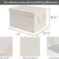 StorageWorks Storage Bins with Lids, Decorative Storage Boxes with Lid and Soft Rope Handles, Foldable Storage Baskets for Closet, Shelves, Stackable, 3-Pack, Ivory and White, Jumbo