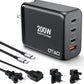 200W USB C Charger Block, 4 Ports GaN Fast Charging Station Wall Charger, PD3.0 PPS 100W QC3.0 65W Power Station Travel Adapter with AC Cord UK/EU Plug for MacBook Pro/Ai/iPhone 15/14/13/ S24
