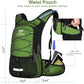 Insulated Hydration Backpack Pack with 3L BPA Free Leak Proof Water Bladder, Large Storage Lightweight Hiking Daypack with Waist Pouches & Cooler Layer, for Running, Biking, Camping, Festival - Roamly