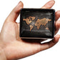 Silver Vintage Pill Box 7 Day Metal Pill Box with Mirror and 8 Compartments Cute Travel Pill Organizer for Purse (Vintage World Map)
