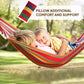 Chihee Cotton Hammock Large Soft Breathable Camping Hammock Holds Up to 660lbs Portable Tree Hammock with Detachable Spreader Bar Pillow 2 Strong Webbings 2 Carabiners Patio Garden Indoor Outdoor