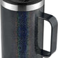KXIAOCHEN 20oz Insulated Coffee Mug with Lid, Stainless Steel Coffee Cup, Double Wall Vacuum Coffee Tumbler with Handle, Premium Thermal Travel Coffee Mug (Glitter Black)