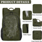 ZOMFELT Hiking Backpack for Women Men, 15L Lightweight Packable Backpacks for Trip, Water Resistant Small Travel Backpack, Foldable daypack for Hiking, Walking, Cycling, Camping, Green - Roamly