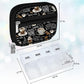 Serfeymi Weekly Travel Pill Organizer Pill Case for Purse with Removable 7 Day Pill Box, Fashionable Travel Medicine Organizer Pill Container for Medicine, Vitamin, Supplement - Black 02 + Pill Box