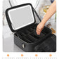 Relavel Travel Makeup Bag With LED Mirror, 16.2" Large Makeup Train Case, 3 Color Scenarios Adjustable Brightness, Waterproof Makeup Train Case Organizer with DIY Dividers for Makeup Artist, Black