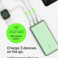 Belkin Portable Charger, USB-C Power Bank 20000 mAh w/ 2X USB-A Ports, 15W w/Type-A to Type-C Cable for iPhone 16, 15, Samsung Galaxy S25, iPad, Nintendo Switch 2, Google Pixel 10, etc. - Green