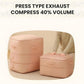 Ultra Space Saving Self Compression Organizer, 2025 New 3-Layer Zipper Large Capacity Storage Bag, Thick Satin Fabric Heavy Duty Bags for Comforters Blankets Bedding Duvet (Pink, X-Large, 21x17x24in)