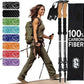 100% Carbon Fiber Trekking Poles by USA Brand - Ultra Strong Lightweight Collapsible Hiking Poles with Cork and EVA Foam Grips & Quick Adjustable Flip Locks