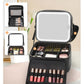 Relavel Makeup Bag with LED Mirror, Small Travel Makeup Case with Rechargeable Lighted Mirror 3 Color Lights, Double Layer Cosmetic Box Makeup Brush Lipstick Holder Organizer for Women, Black