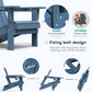 SERWALL Folding Adirondack Chair, HDPE Adirondack Chairs Set of 4, Plastic Outdoor Chairs- Looks Exactly Like Real Wood- Navy