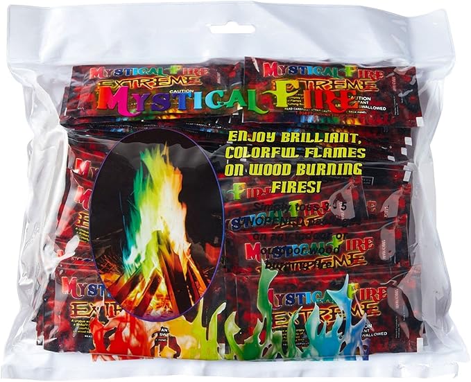 Mystical Fire Extreme Color Changing Flames for Wood Burning Fire Pits, Campfires (50 Packets)