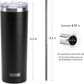 koodee Tumbler with Lid and Straw-20 oz Stainless Steel Vacuum Insulated Coffee Traver Mug for Women- Beach Cup Tumbler (Purple-Black)