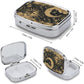 Metal 2 Compartment Pill Organizer Travel Friendly Portable Compact Pill Box Cute Pill Case,for Pocket Wallets Daily Portable Medicine Vitamin Tablet Storage (The Sun and The Moon)