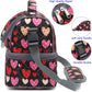 FlowFly Double Decker Cooler Insulated Lunch Bag Large Tote for Boys, Girls, Men, Women, With Adjustable Strap,Heart