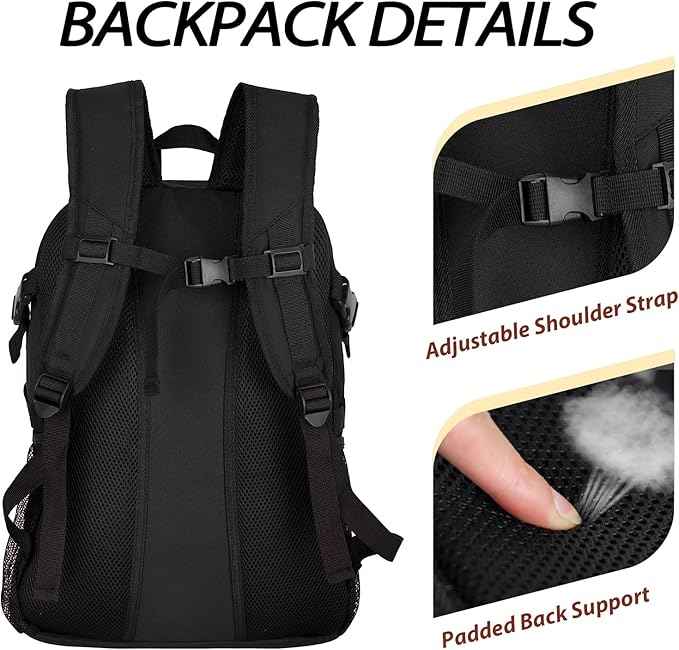 LARIPOP Basketball Bag, Sports Backpack with Ball Holder & Shoe Compartment, Water Resistant Gym Bag for Soccer Volleyball Travel