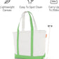 CB STATION Medium Classic Canvas Tote Bag for Women, Top Zipper Closure, Outer Pocket, Daily Essentials, Groceries, Traveling
