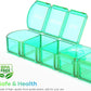 Extra Large Pill Organizer 2 Pack, XL Pill Box 7 Day, Weekly Pill Case with Large Capacity, Jumbo Organizer, BPA Free (Blue+Green)