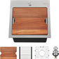 Kitchen Sink, 15 x 15 x 10 inch Small Bar Prep Sink 16 Gauge Stainless Steel Drop Single Bowl Workstation with Cutting Board