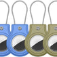Waterproof Airtag Holder,4 Pack Airtag Case with Secure Lock,Airtags Keychain for Apple Airtag,Anti-Lost Protective Case Air tag Accessories for GPS Tracker Luggage,Bag,Key,Pet-Blue/Blue/Green/Green