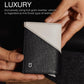Jenoss Smart Wallet For Men: Full Grain Leather, Handcrafted, Slide Metal Pop Up Case, Slim RFID Blocking Credit Card Holder, Minimalist, Compact 12 Cards Slot Organizers, ID, Money Clip (Black&Cream)