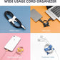 SenseAGE 5 Pack Cord Organizer, Bow Cord Keeper, Cable Organizer USB Holder, Leather Cable Management, Cable Straps, Earphone Winder, Storage Straps for Electronics, Earbuds, Small, Black