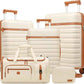 Luggage Sets 5 Piece, Carry On Luggage 20In With Spinner Wheels, Hardside Suitcase Set with TSA Lock,Durable Checked Large Suitcase With Travel Backpack for Men- 20in/24in/28in (Beige, 5 piece set)
