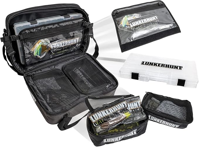 Lunkerhunt Fishing Tackle Sling Bag with Adjustable Strap - Water-Resistant TPE Fabric