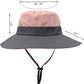 Womens Summer Sun Hat Beach Hat Wide Brim Outdoor UV Protection Hat Foldable Cool Mesh Ponytail Bucket Hat