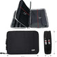 BUBM Double Layer Electronics Organizer/Travel Gadget Bag For Cables,Memory Cards,Flash Hard Drive and More,Fit For iPad Or Tablet(Up To 9.7")--Large, Black