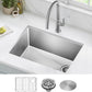 Kraus KHU111-25 Standart PRO 16 Gauge Undermount Single Bowl Stainless Steel Kitchen Sink, 25 Inch