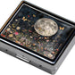 Cute and Portable Metal Pill Organizer – 8 Compartments, Elegant Chrome Finish, Ideal for Travel and Daily Use (Moonlit Garden)