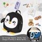 Accmor Toddler Harness Backpack Leash, Cute Penguin Kid Backpacks with Anti Lost Wrist Link, Mini Child Backpack Harness Leashes Walking Wristband Rope Travel Bag Harness Rein for Baby Girls (Black)